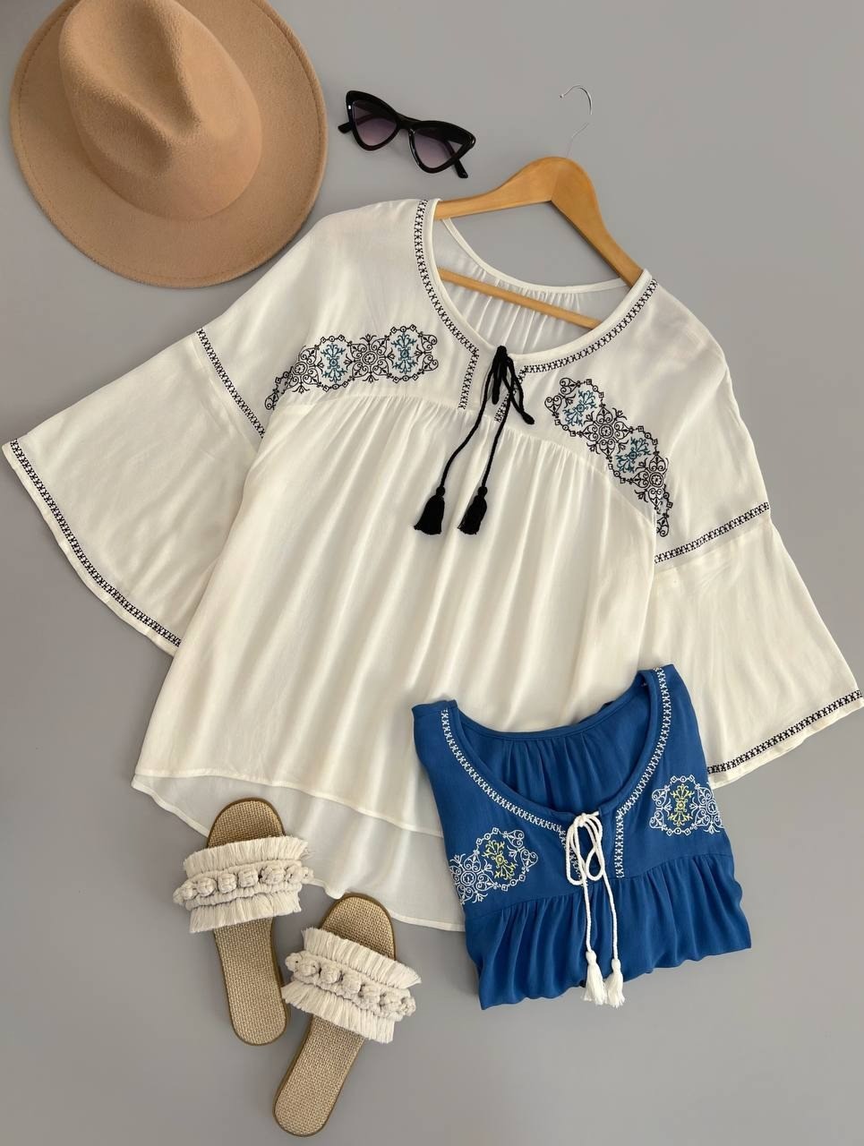 شومیز نخ کریشه گلدوزی کد 2779