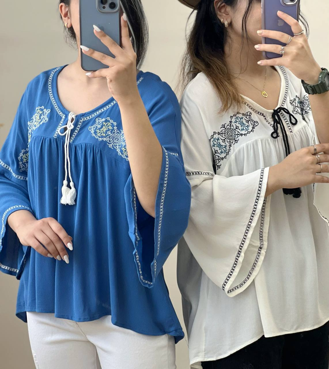 شومیز نخ کریشه گلدوزی کد 2779