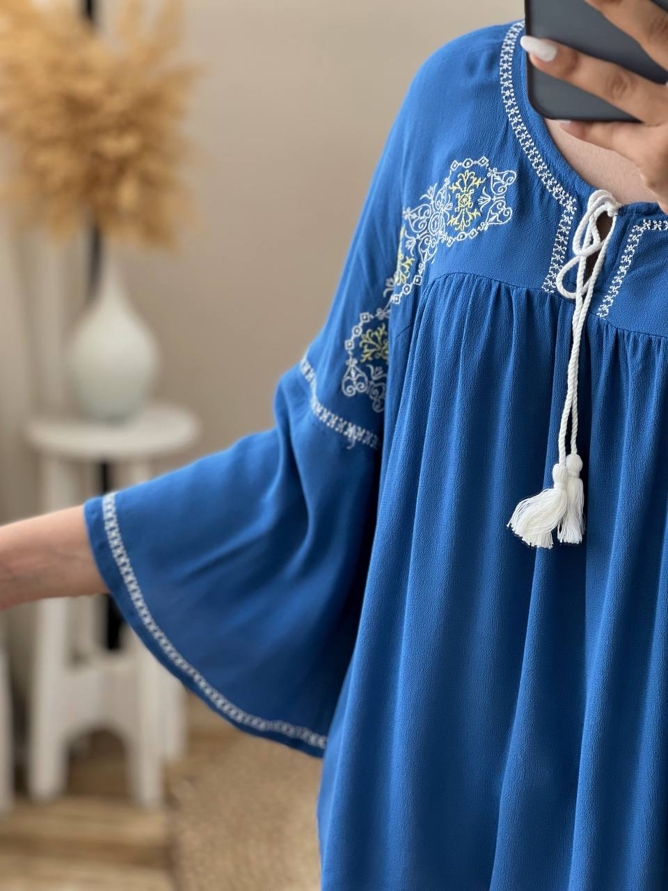 شومیز نخ کریشه گلدوزی کد 2779