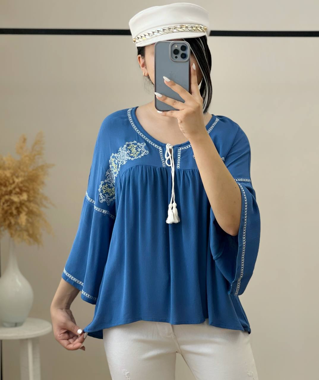 شومیز نخ کریشه گلدوزی کد 2779