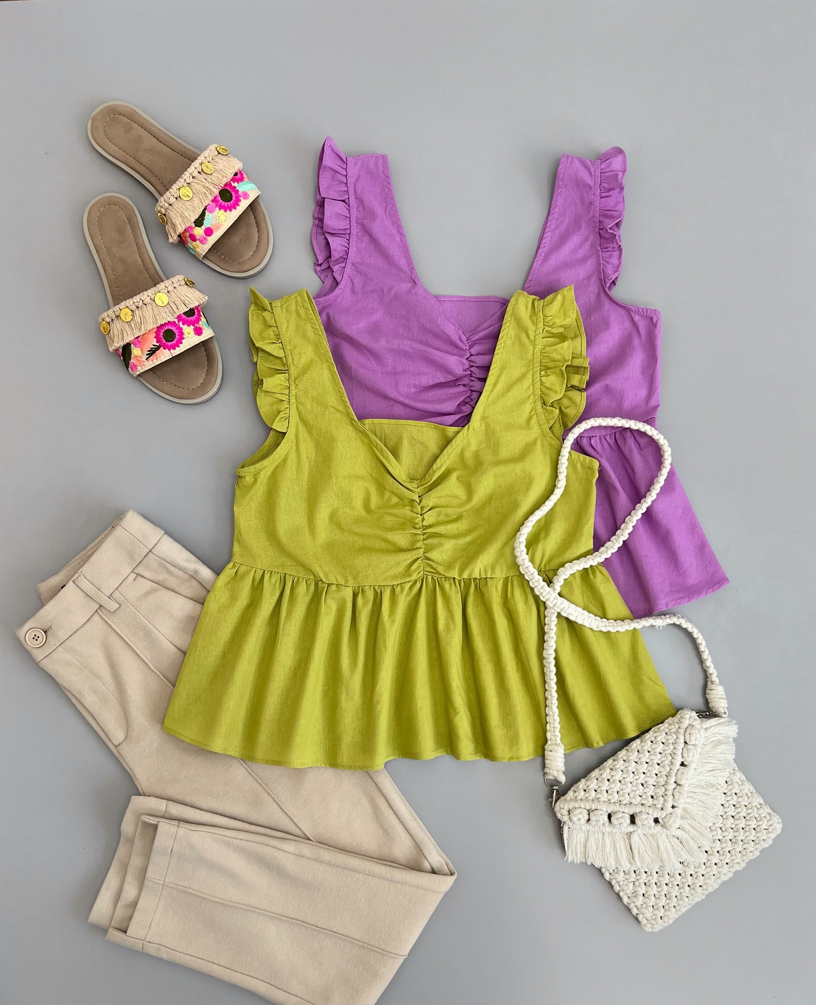 تاپ پشت بندی استین چین کد 2785