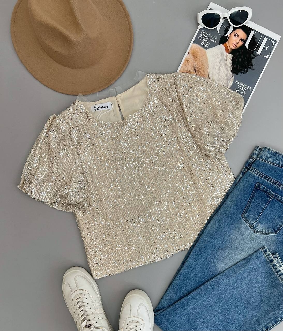 شومیز پولکی آستین پف کد 2798