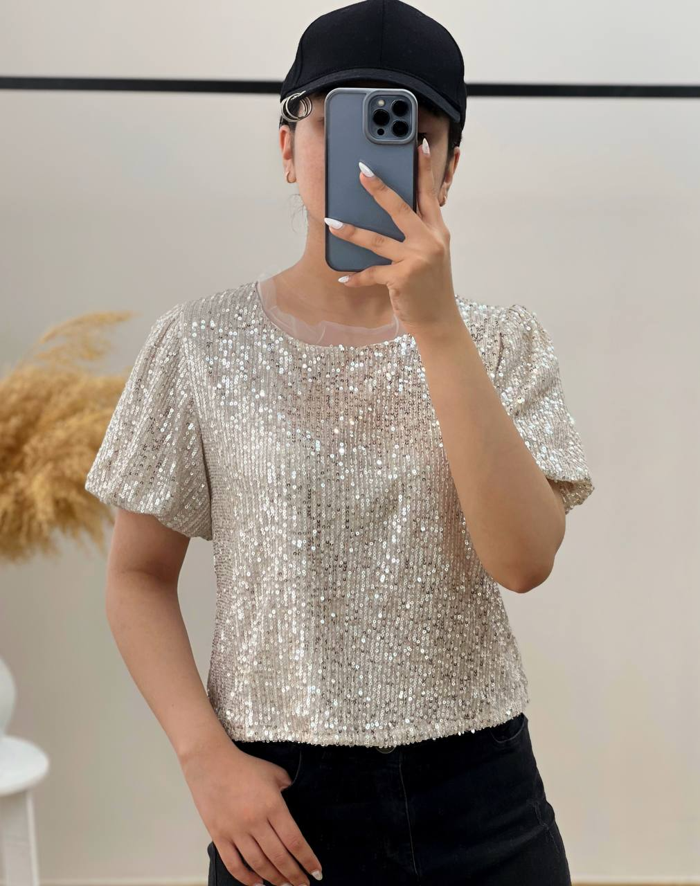 شومیز پولکی آستین پف کد 2798