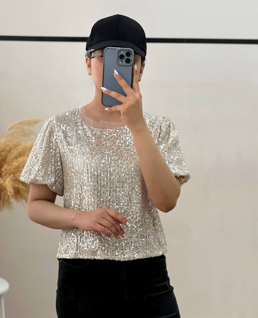 شومیز پولکی آستین پف کد 2798