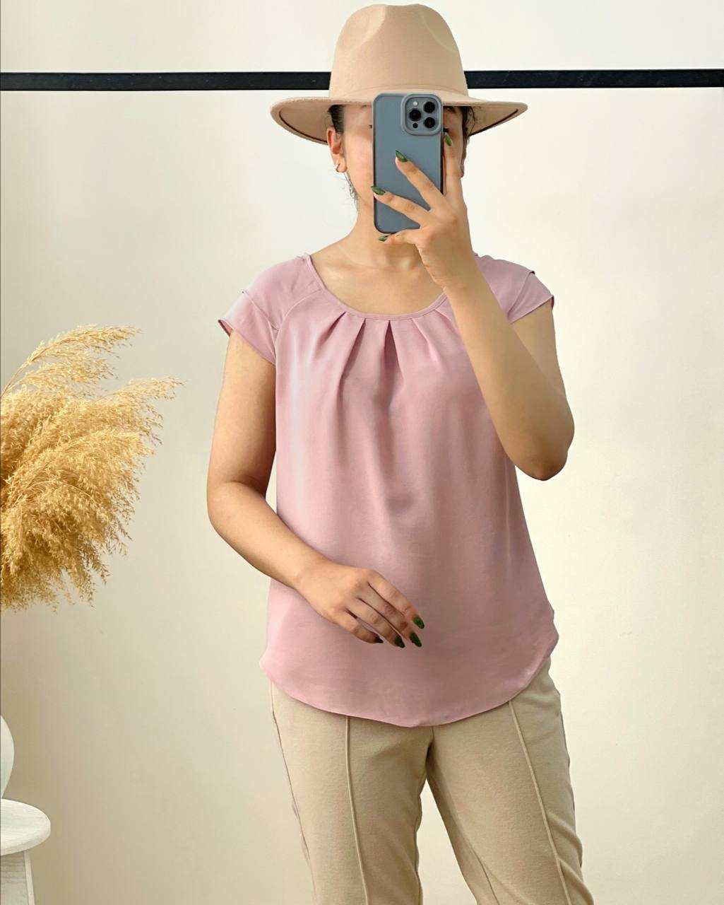 تاپ کرپ حریر آستین دو چین کد 2810