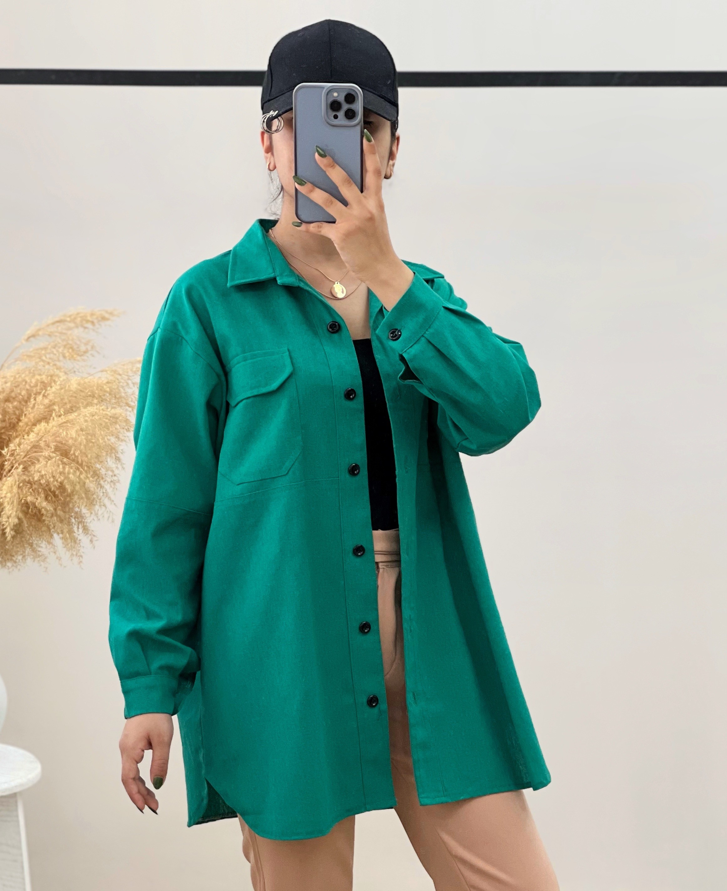 شومیز مانتویی لینن کد 2811