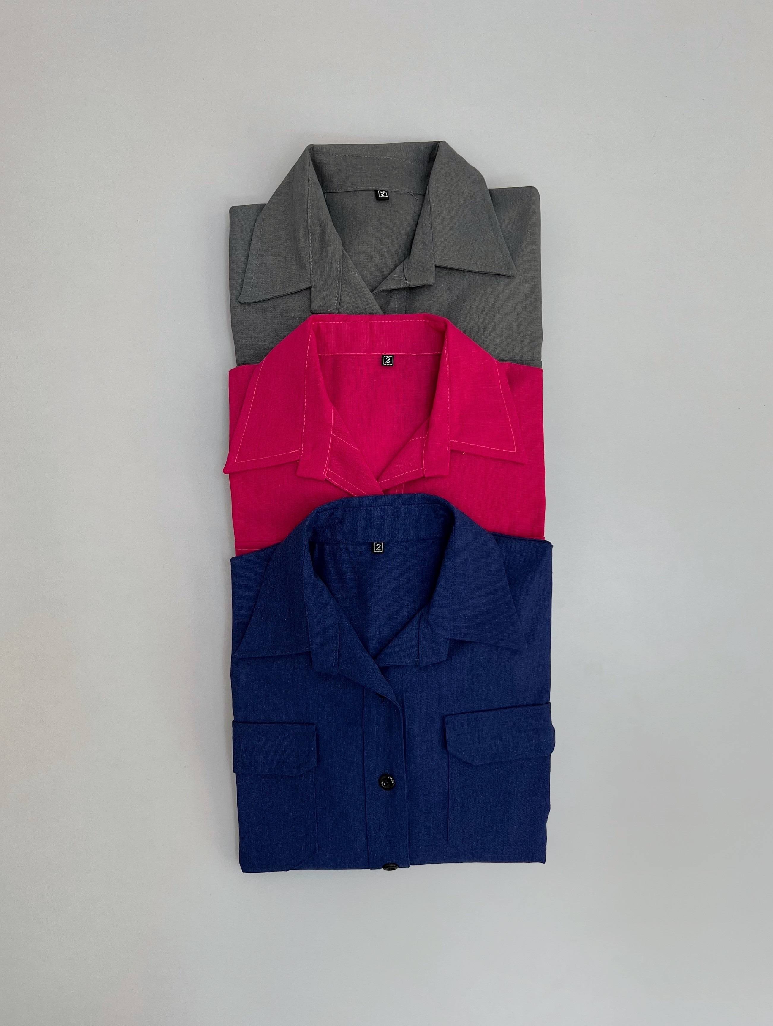 شومیز مانتویی لینن کد 2811