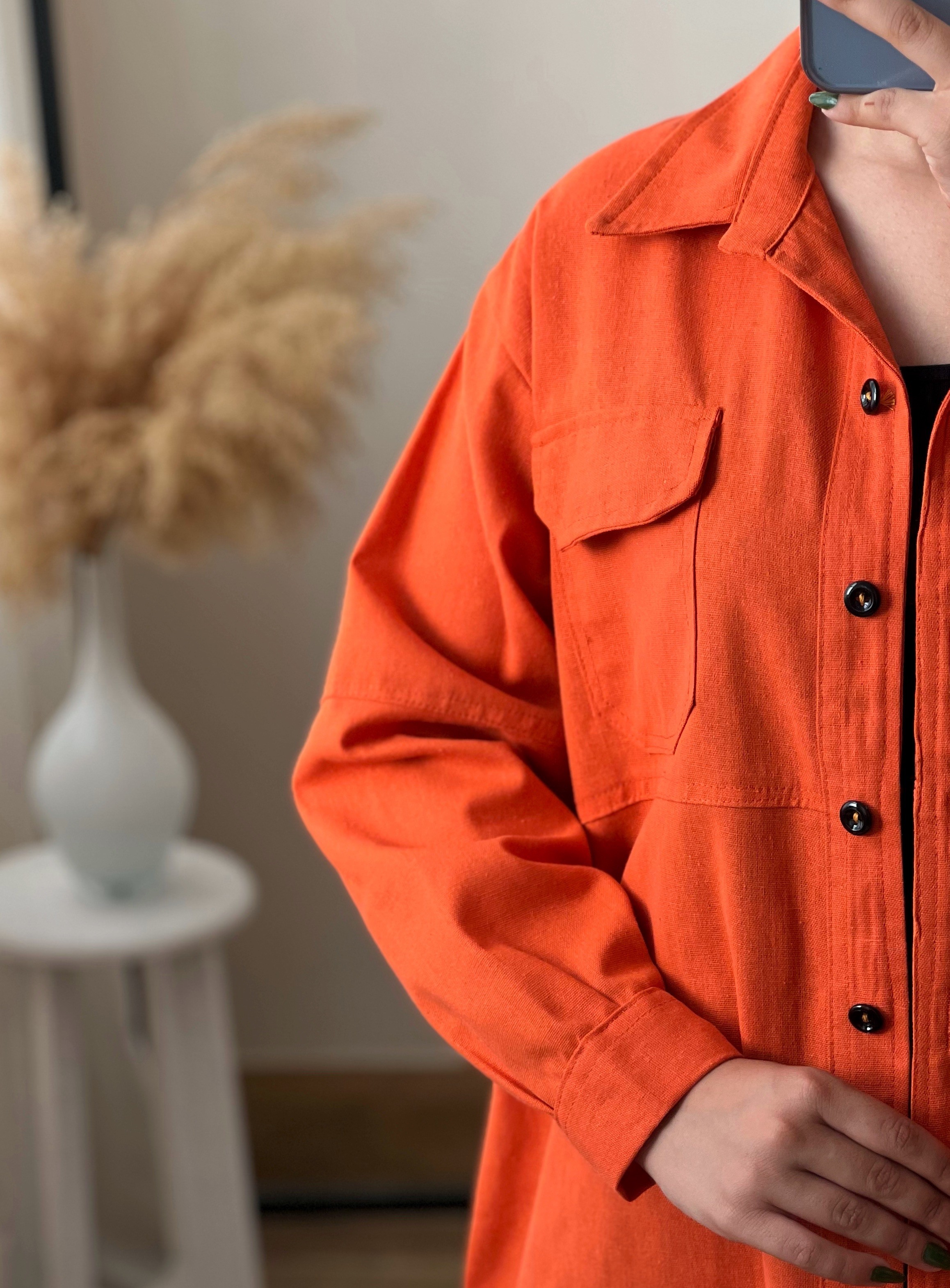 شومیز مانتویی لینن کد 2811