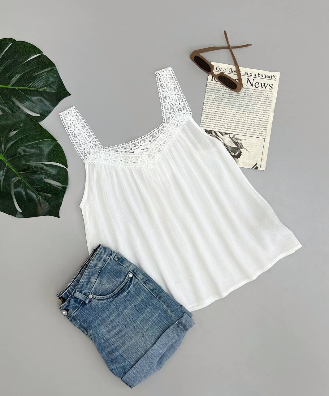 شومیز سفید بند گیپور کد 2820