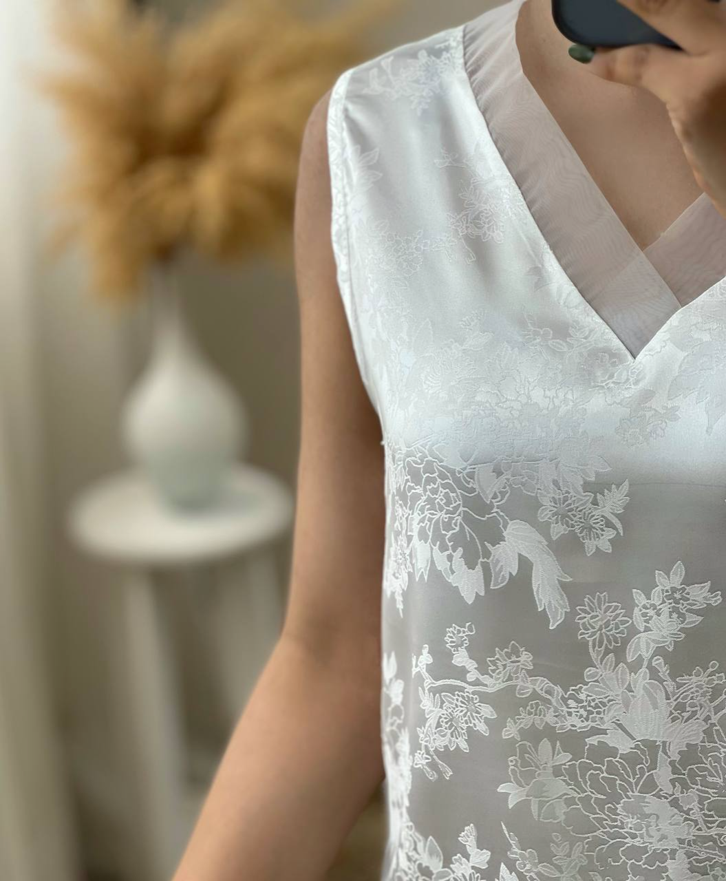 شومیز ساتن گلدار کد 2822