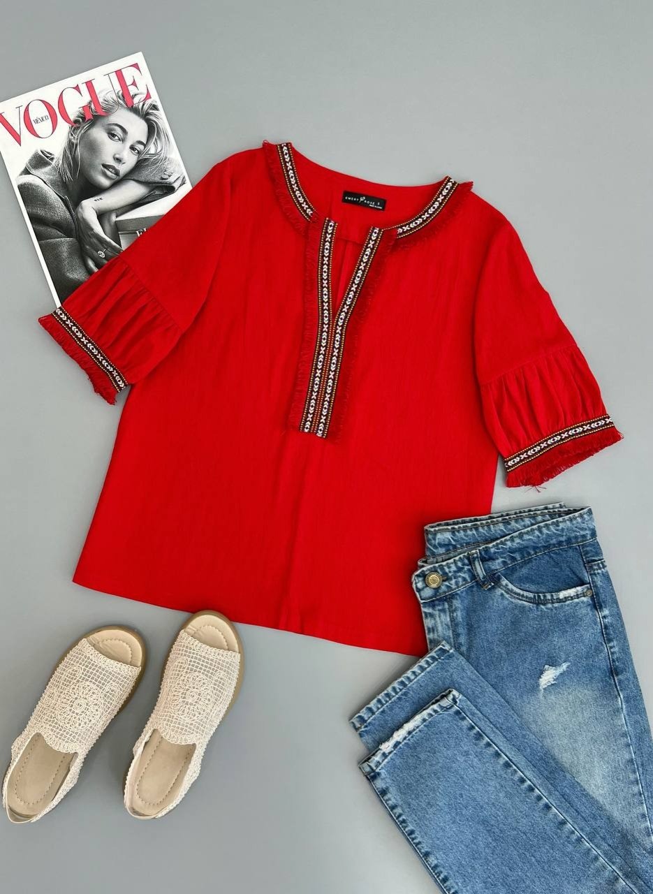 شومیز کنف قرمز کد 2823