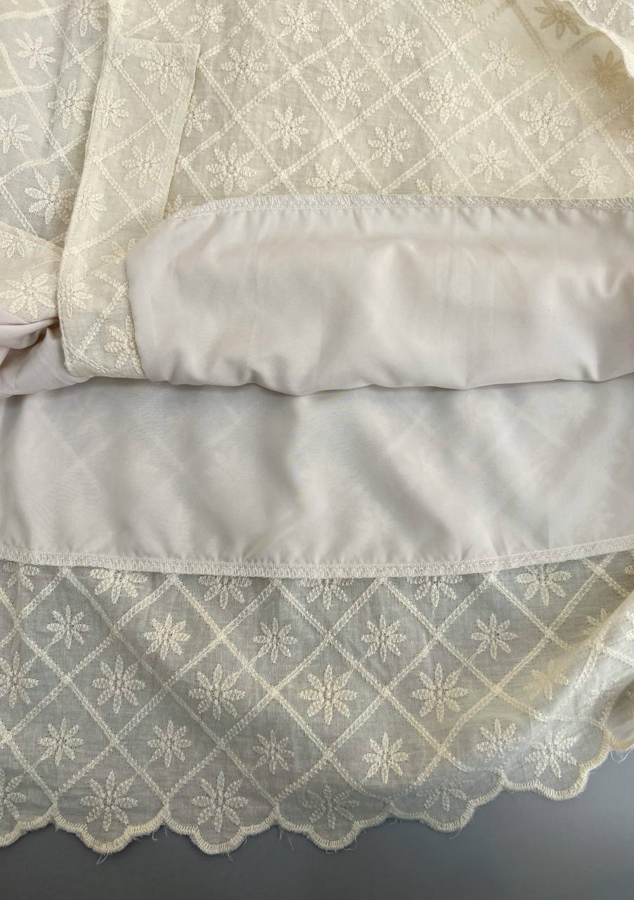 پیراهن تمام خامه دوزی جلو دکمه کد 2827