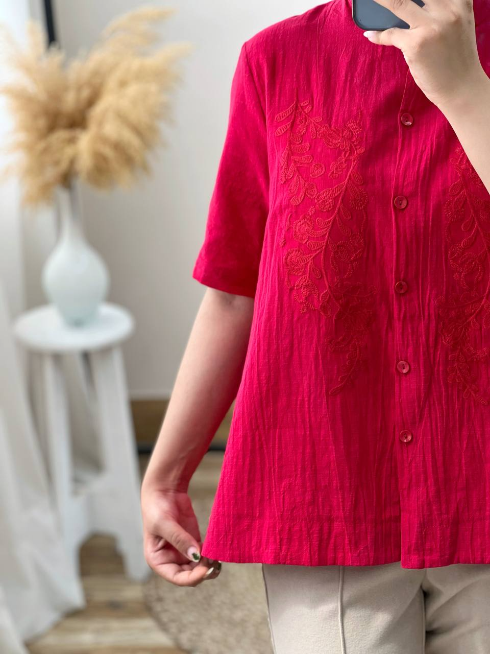 شومیز کنف گلدوزی شده کد 2834