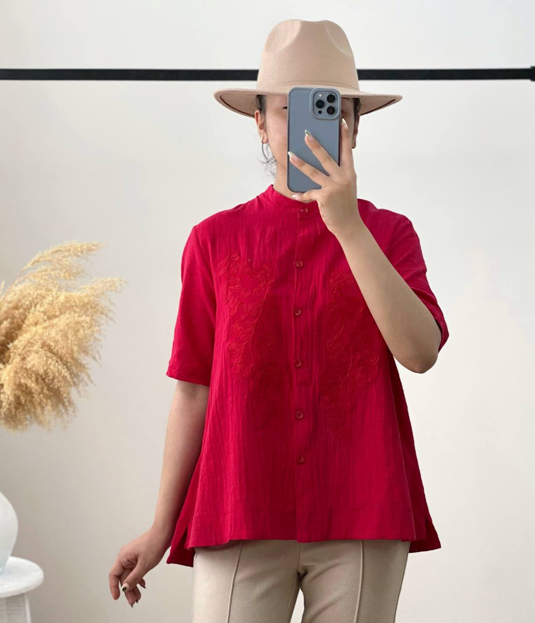 شومیز کنف گلدوزی شده کد 2834