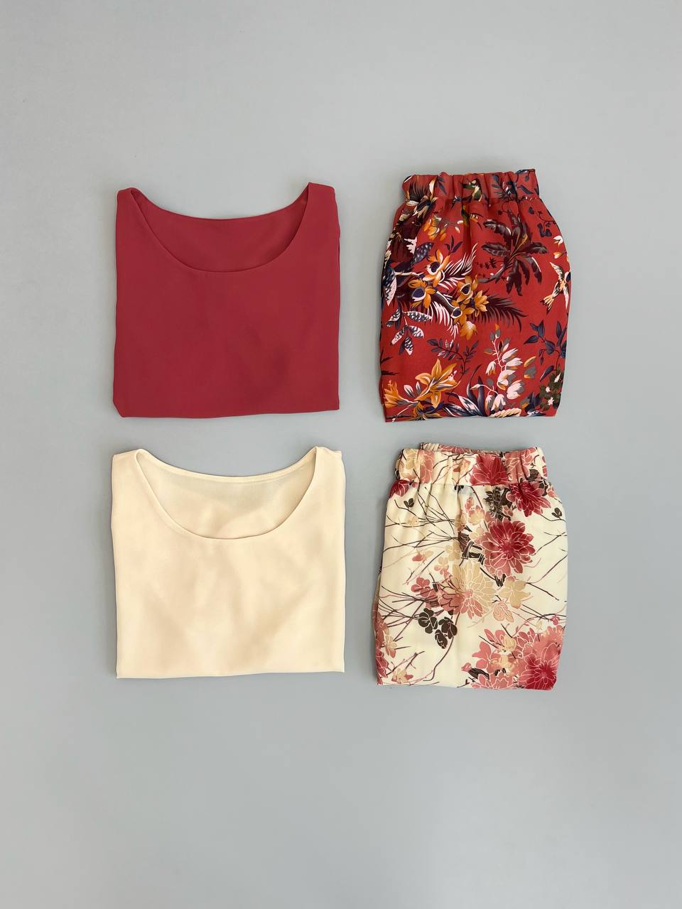 ست شومیز و دامن کرپ حریر کد 2835