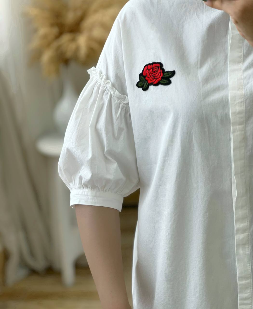 شومیز کتان نخ یقه دیپلمات کد 2837