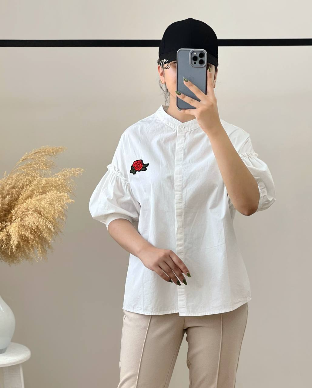 شومیز کتان نخ یقه دیپلمات کد 2837