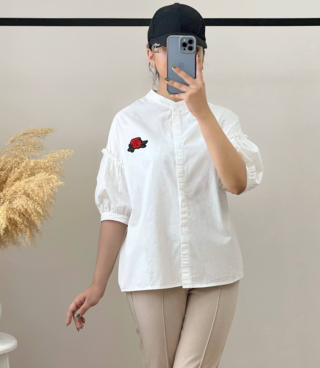 شومیز کتان نخ یقه دیپلمات کد 2837