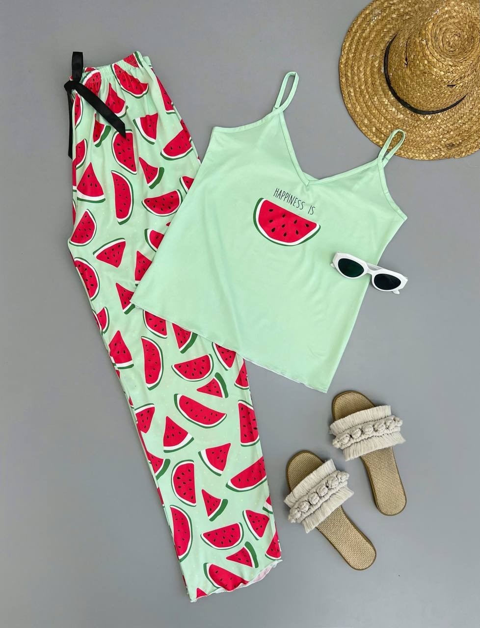 ست تاپ و شلوار هندوانه کد 2842