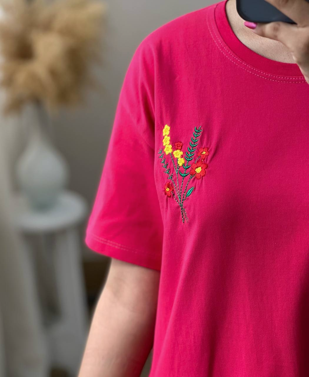 تیشرت گلدوزی نخ و پنبه کد 2853