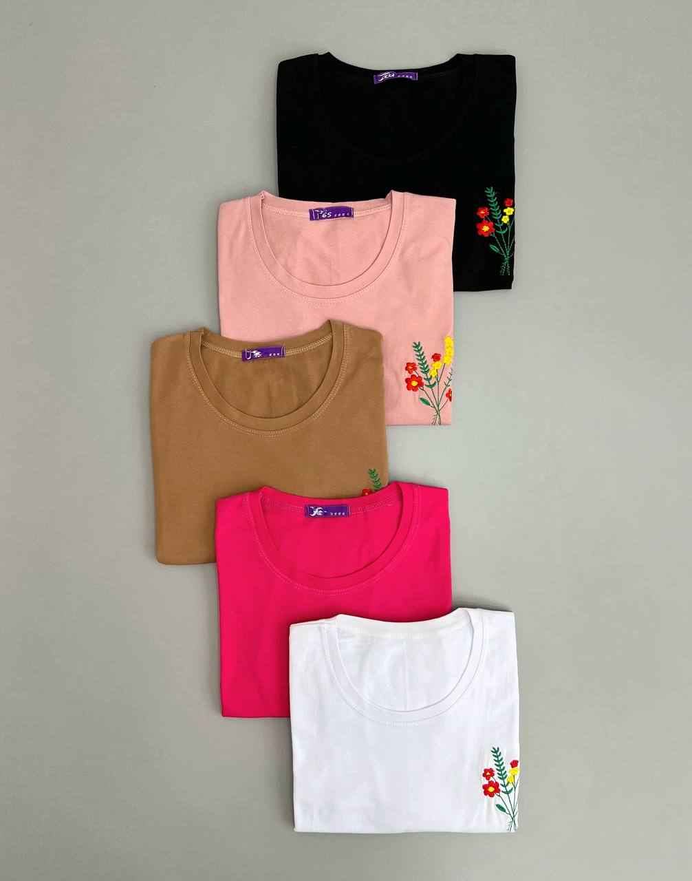 تیشرت گلدوزی نخ و پنبه کد 2853