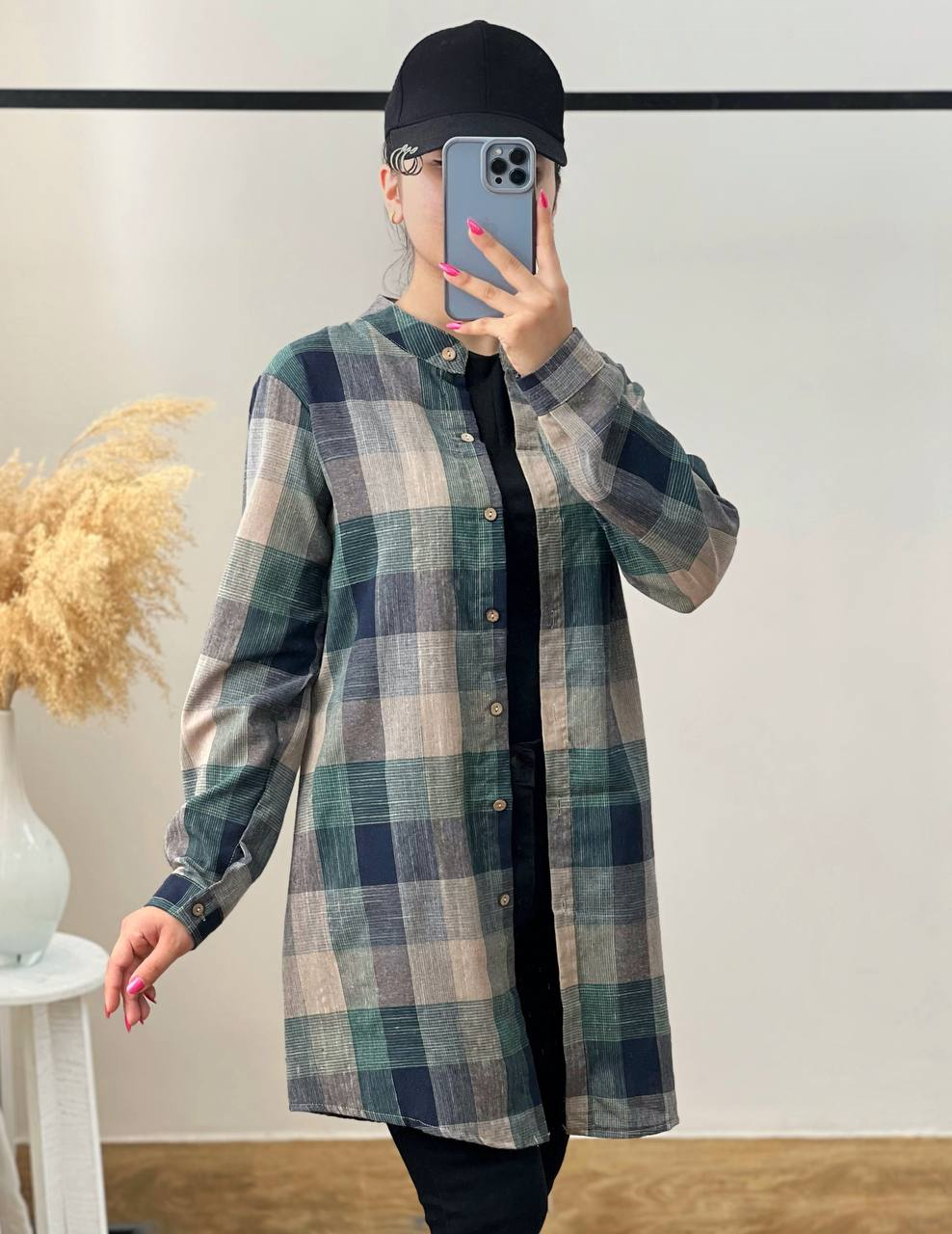 مانتو چهارخونه نخ کد 2854