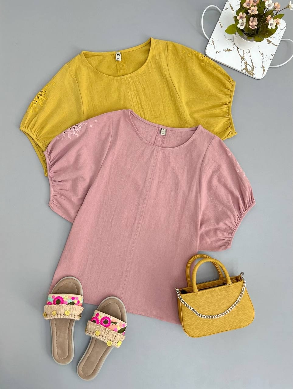 شومیز کنف آستین خامه دوزی کد 2855