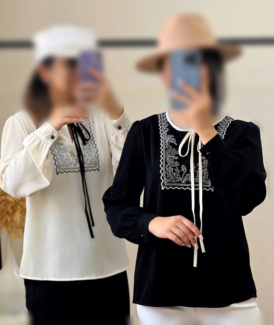 شومیز کرپ گلدوزی شده کد 2858