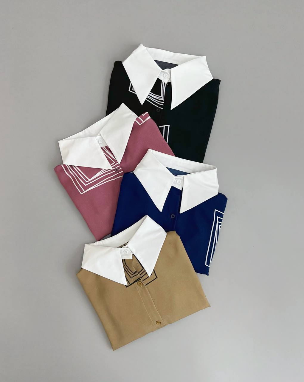 شومیز طرح هندسی آستین پف کد 2860