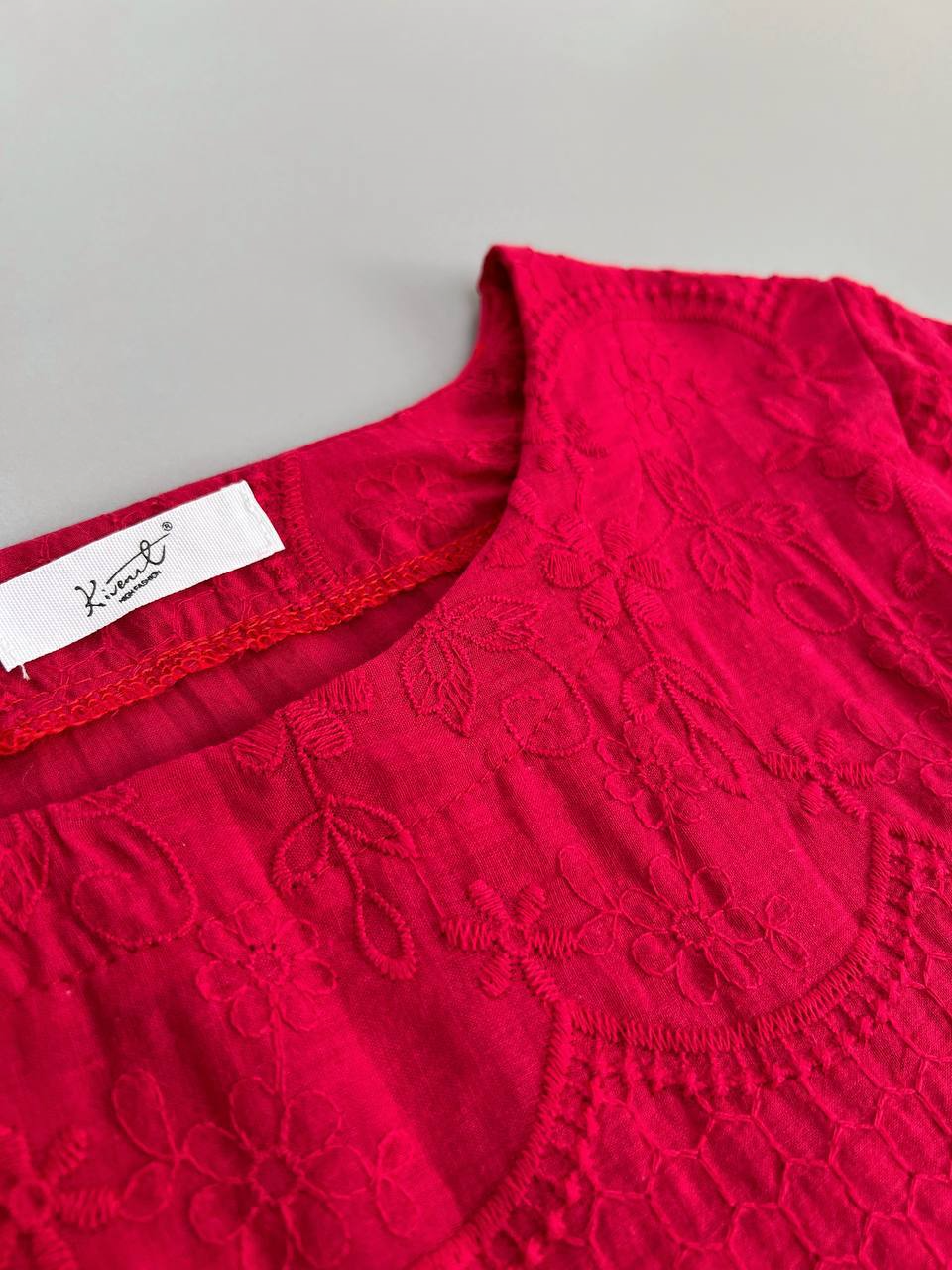 شومیز تمام خامه دوزی آستین پف 2 کد 2864