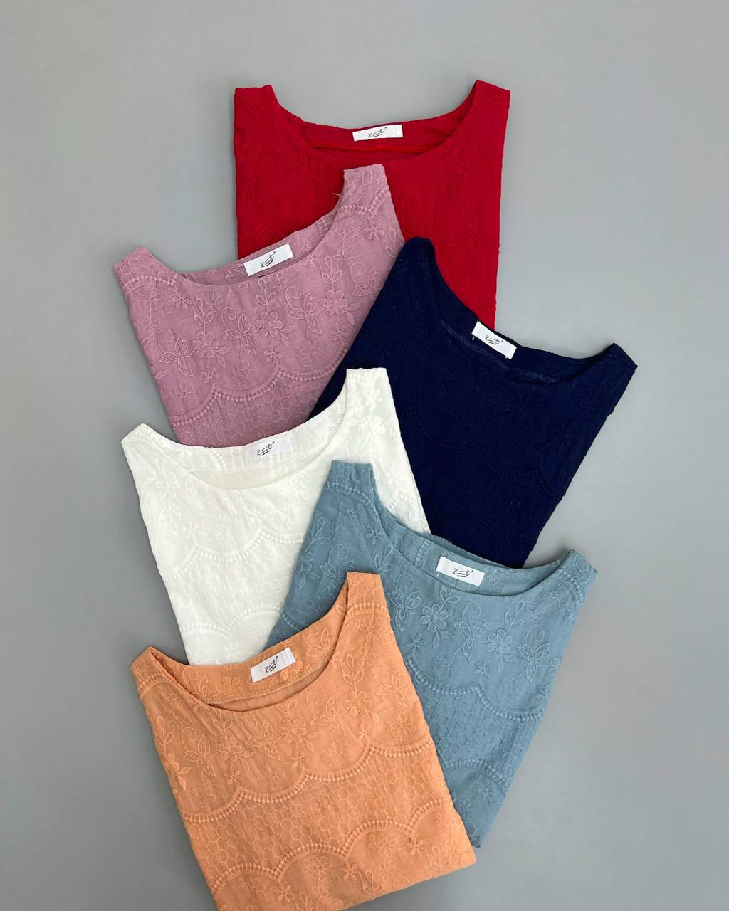 شومیز تمام خامه دوزی آستین پف 2 کد 2864