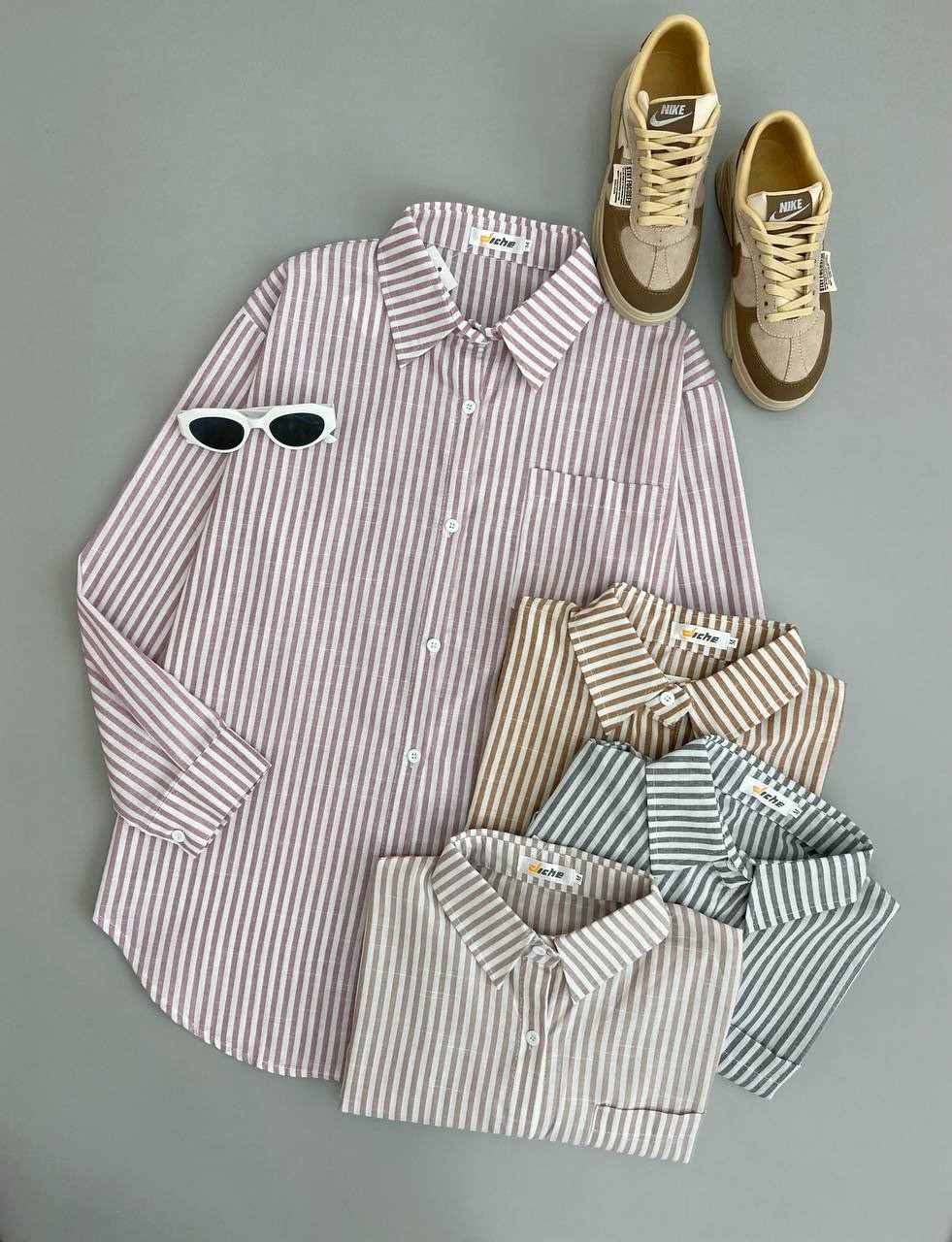 شومیز لینن راه راه کد 2867