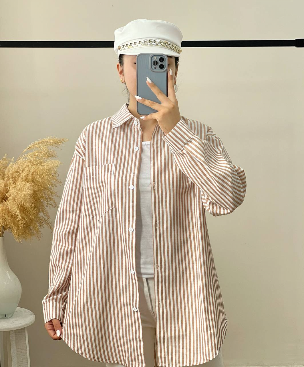 شومیز لینن راه راه کد 2867