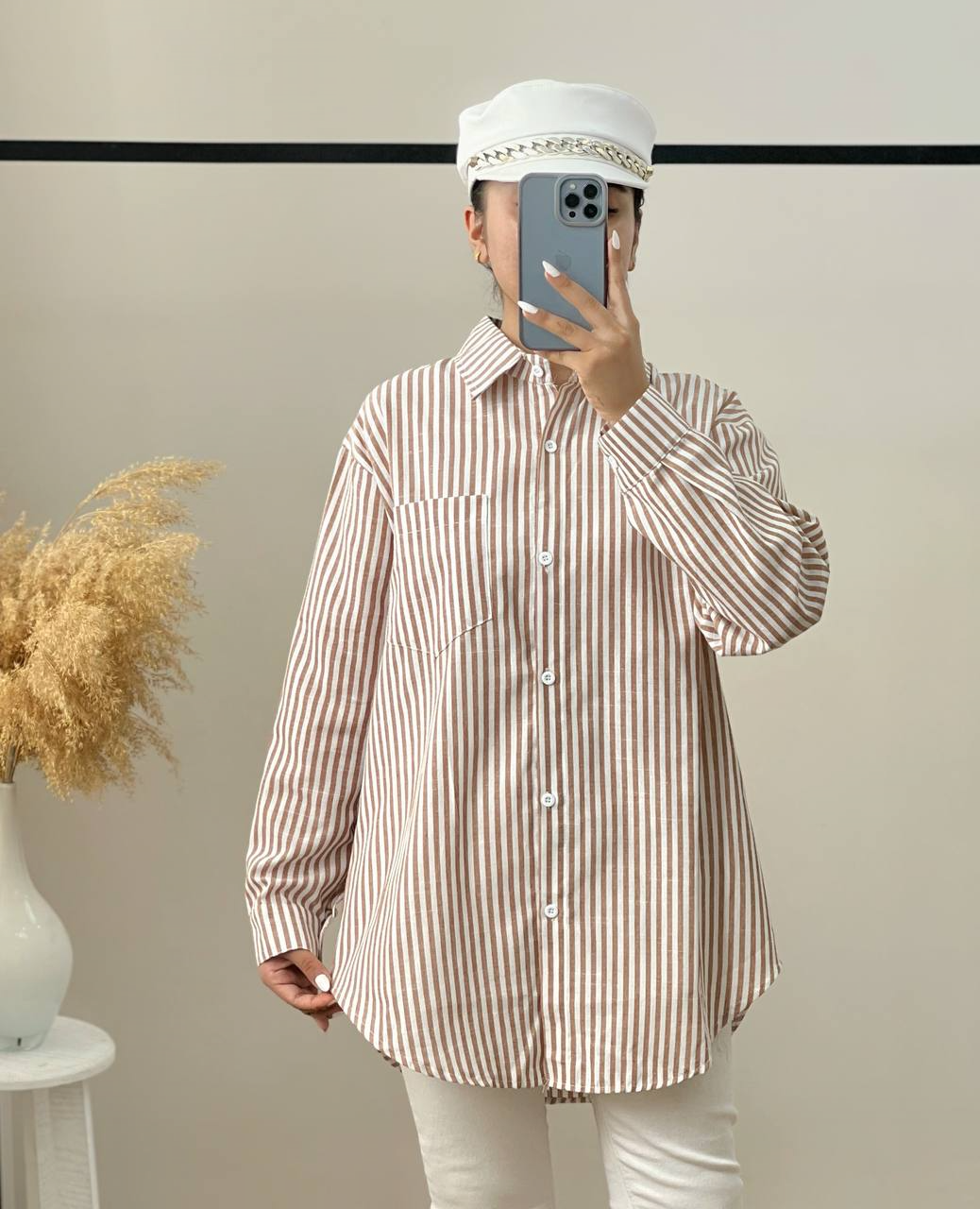 شومیز لینن راه راه کد 2867