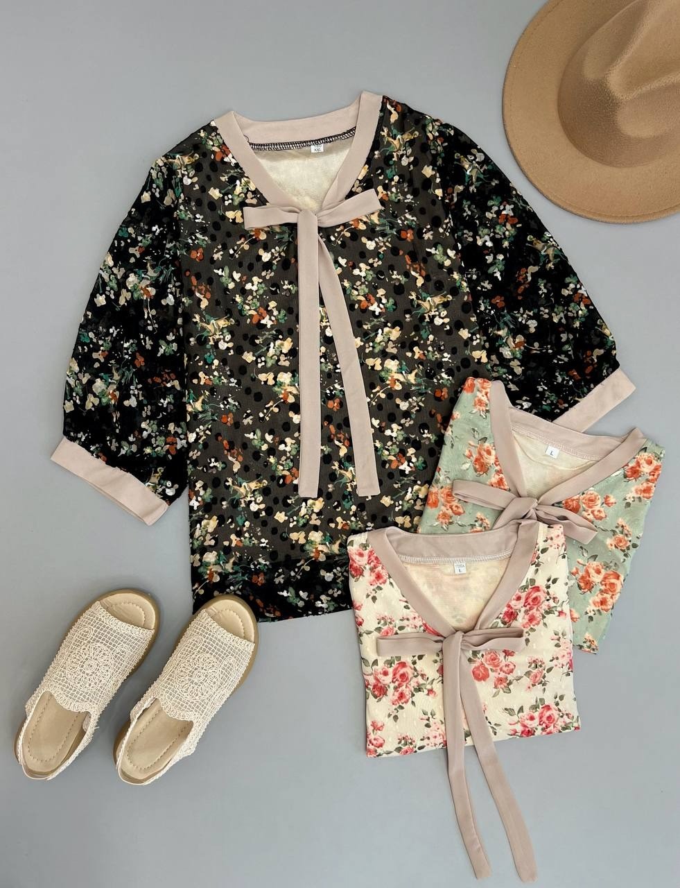 شومیز حریر پاپیونی کد 2870