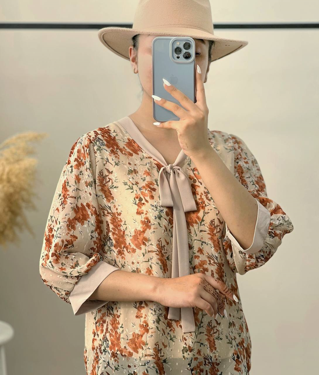 شومیز حریر پاپیونی کد 2870