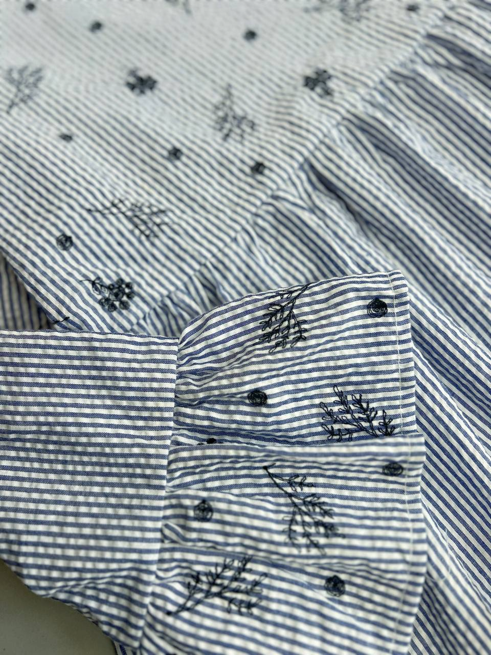 شومیز راه راه گلدوزی شده کد 2881