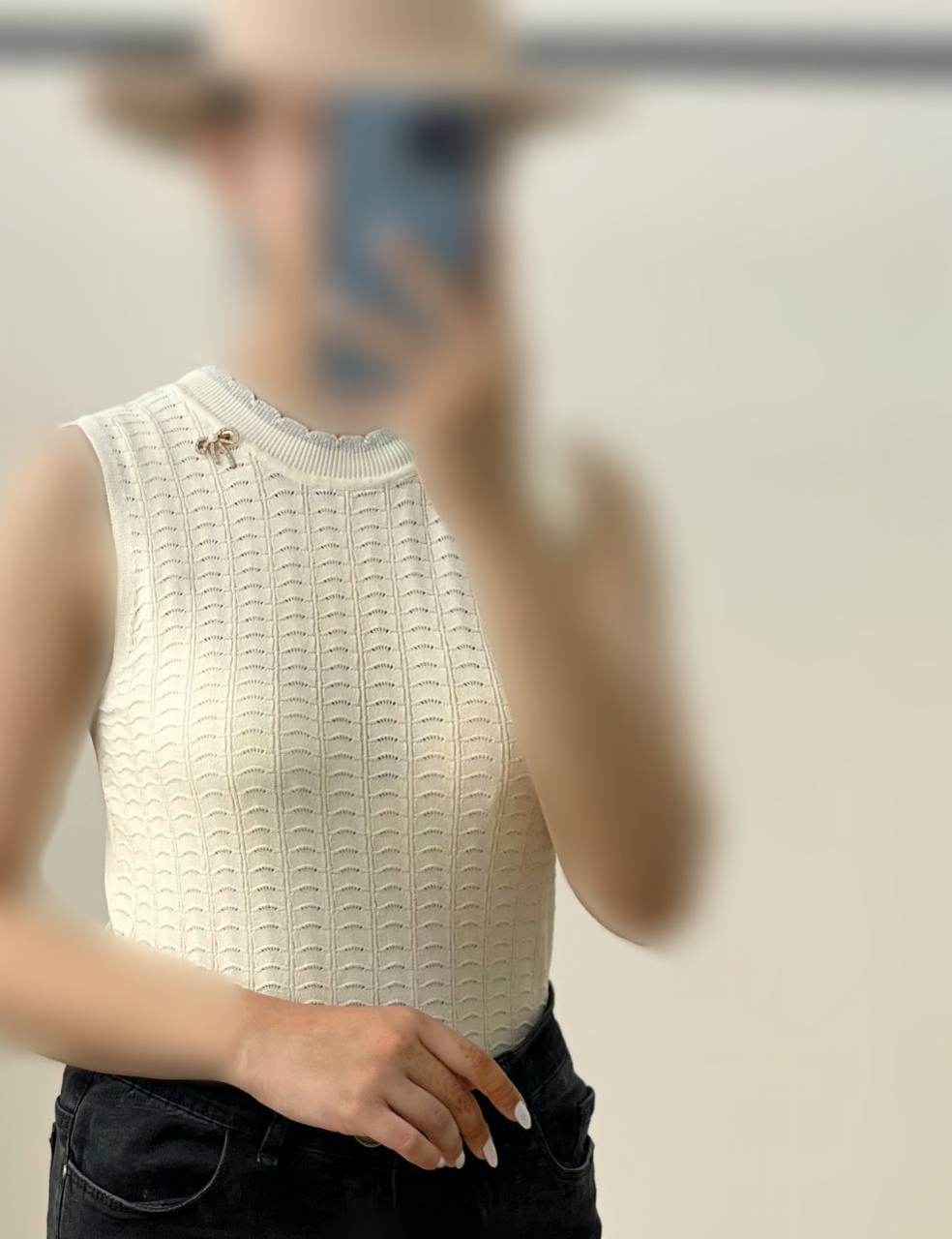 تاپ بافت یقه سنجاق دار کد 2887