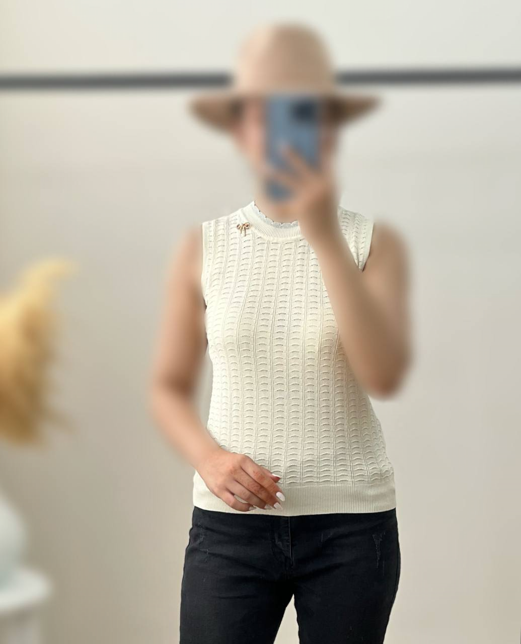 تاپ بافت یقه سنجاق دار کد 2887