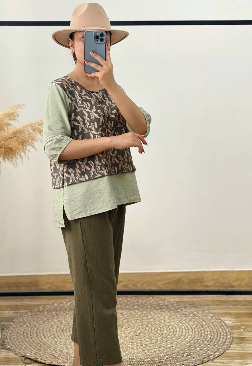 ست شومیز و شلوار گندم کد 2889