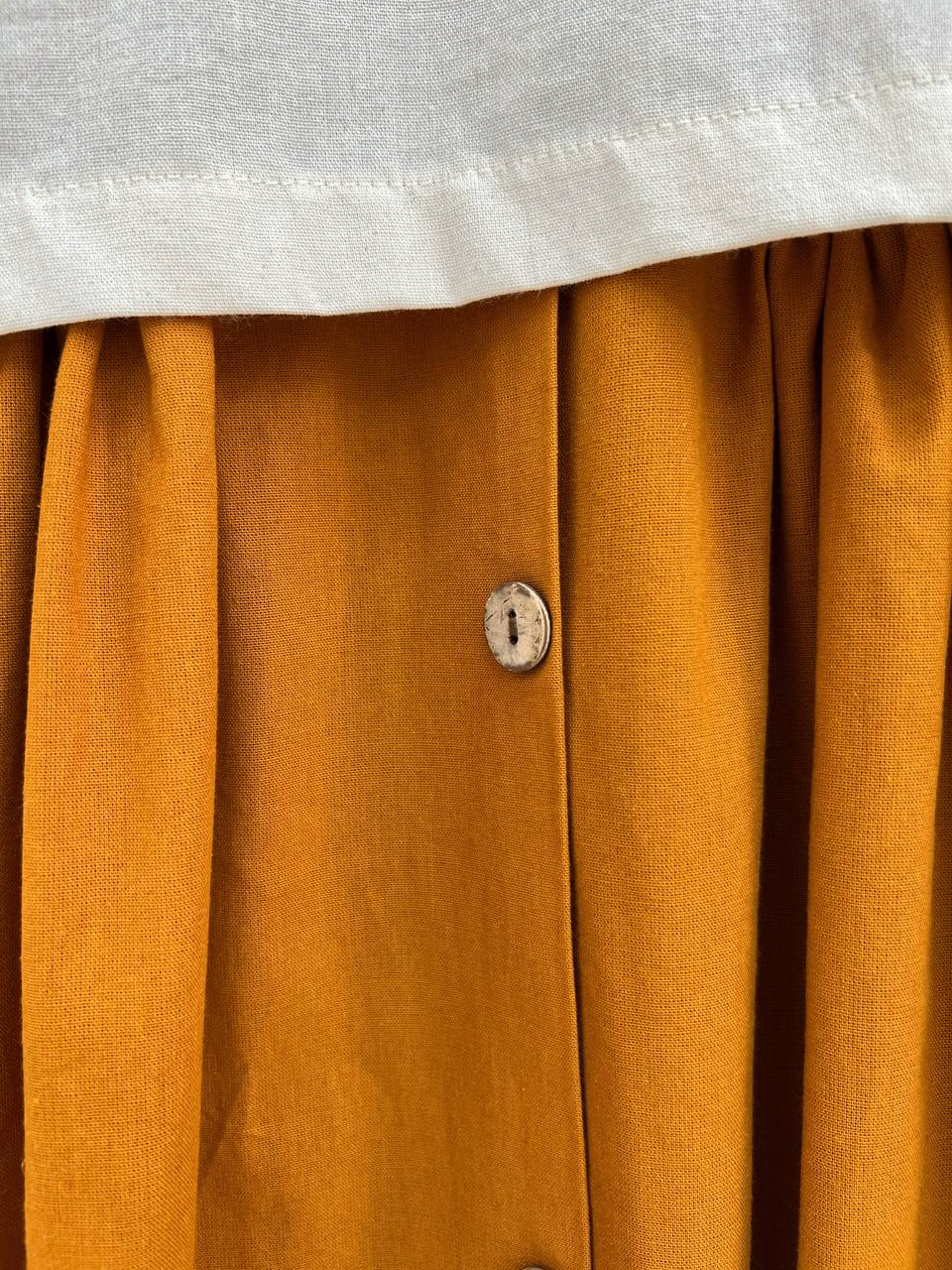 ست سارافن جلو دکمه بهمراه رویی لینن کد 2895