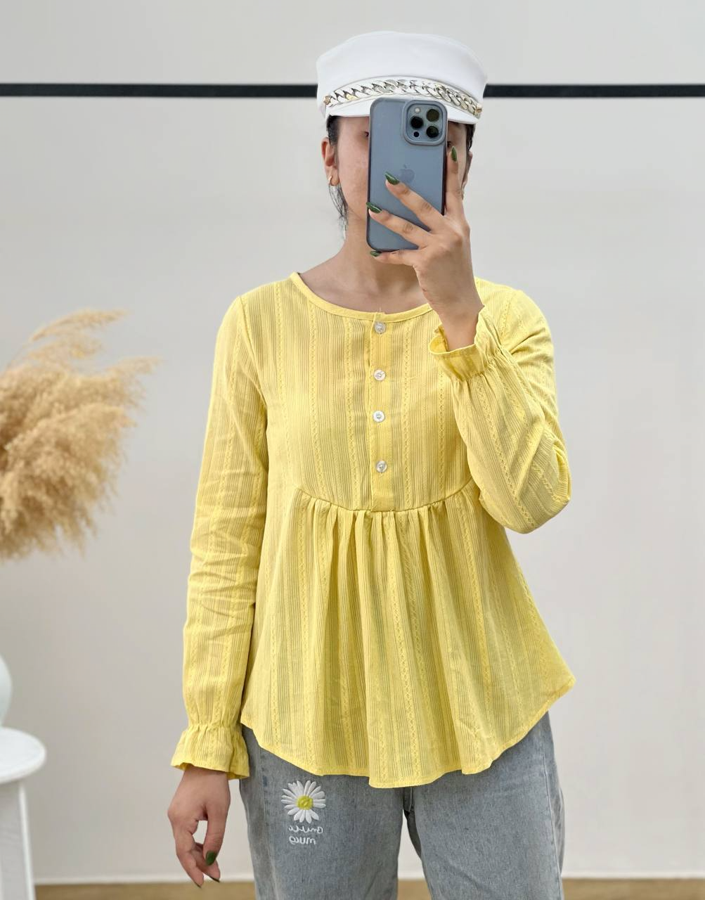 شومیز نخ خامه دوزی گل برجسته کد 2899