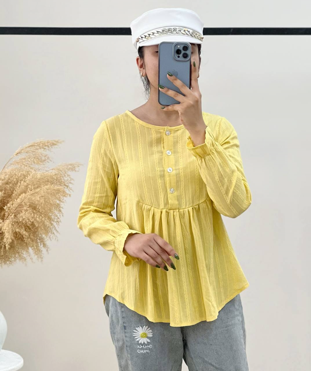 شومیز نخ خامه دوزی گل برجسته کد 2899