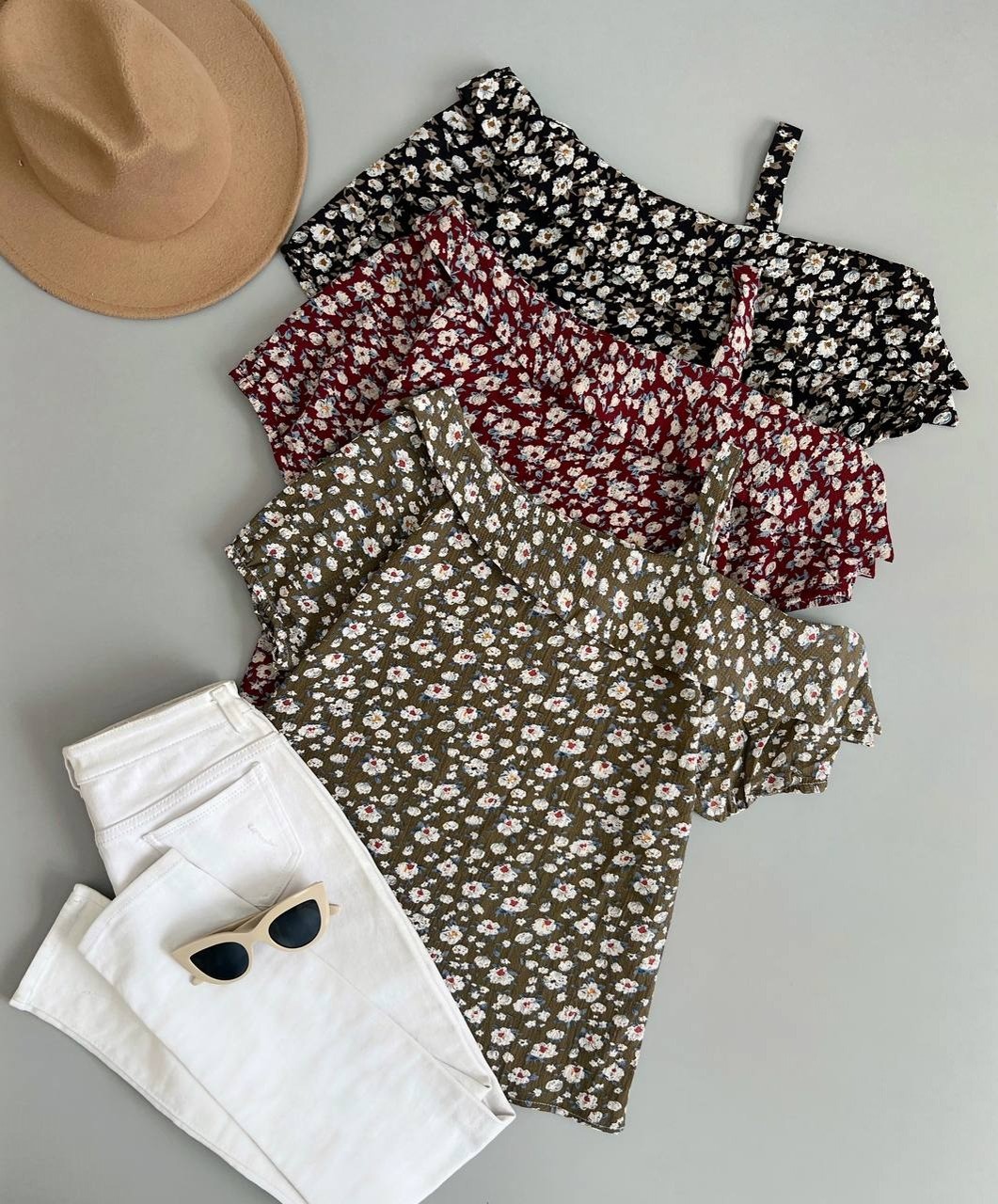 شومیز کرپ سرشانه باز کد 2907