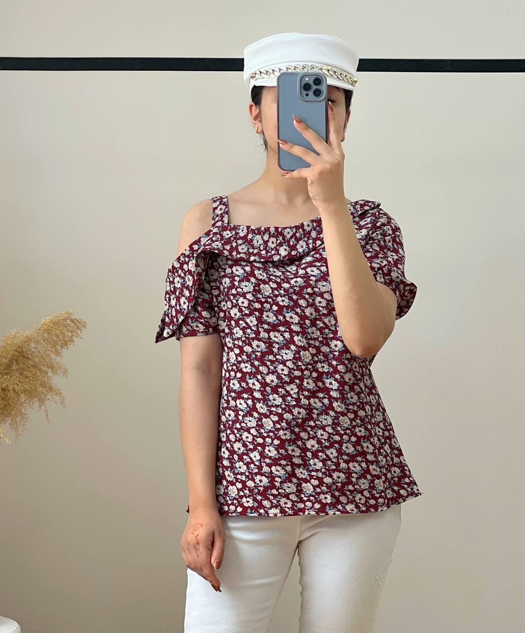 شومیز کرپ سرشانه باز کد 2907