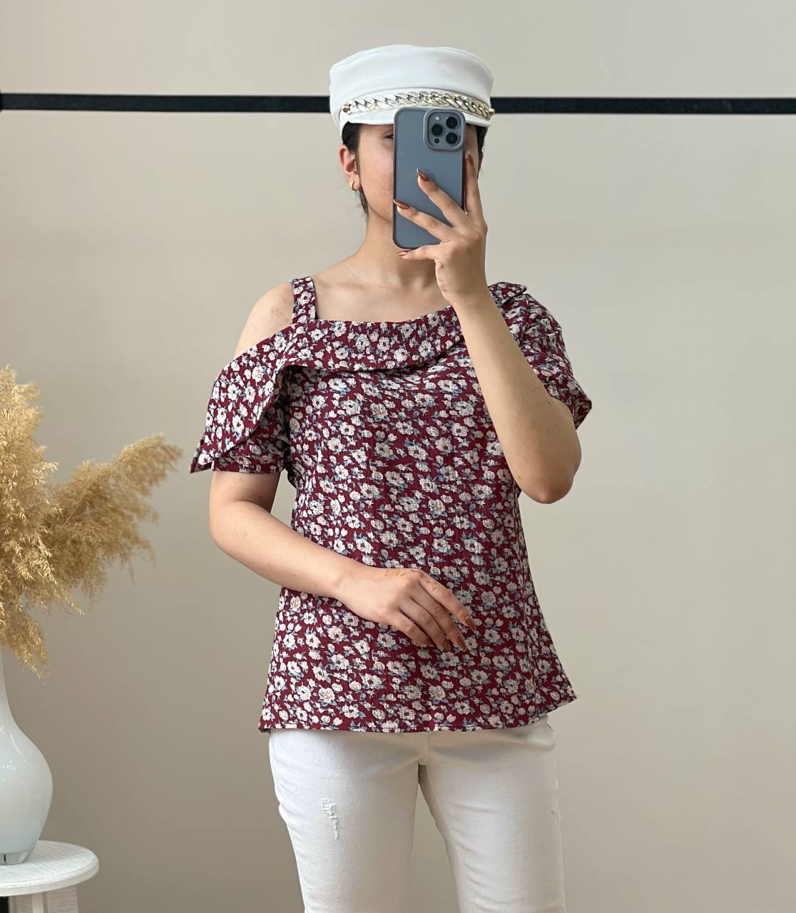 شومیز کرپ سرشانه باز کد 2907