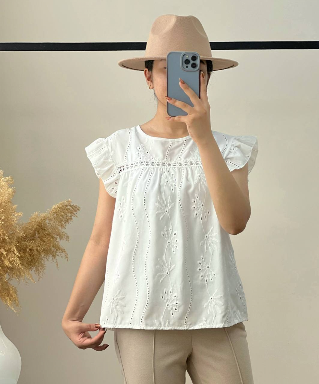 تاپ آستین چین خامه دوزی کد 2908