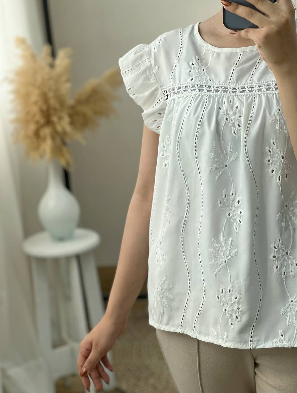 تاپ آستین چین خامه دوزی کد 2908