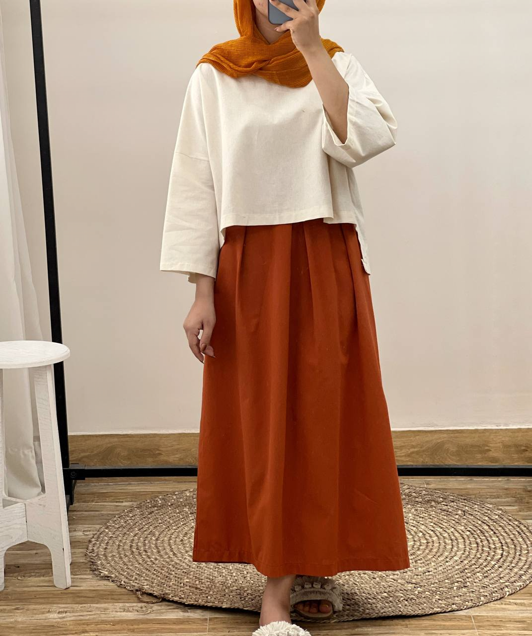 ست شومیز و دامن لینن کد 2910