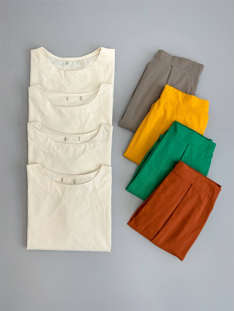 ست شومیز و دامن لینن کد 2910